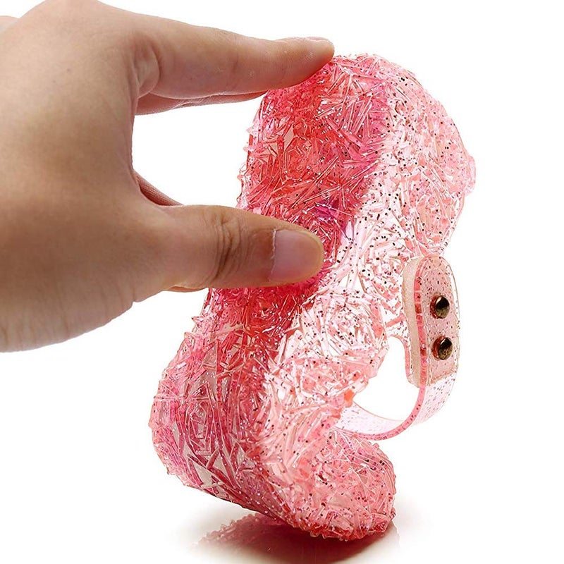 techcity Princess Girls Sandals Dress Up Dance Party Cosplay Jelly Shoes for Kids Toddler Mary Janes (7 Toddler, A-Pink) - Image 2